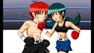 Anime boys VS girls boxing video