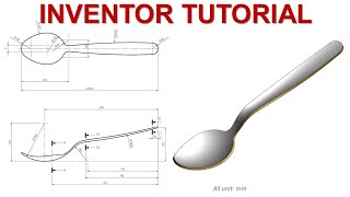 Inventor 2022 Tutorial #236 | How to Spoon Design 3D Model Basic begginers