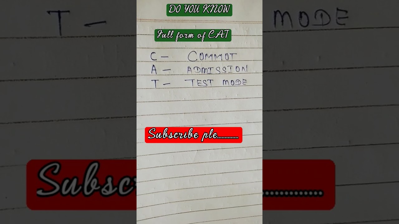 full form of CAT. CAT  ka full form kya hota hai. CAT full form.