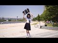 お台場海浜公園、当日は32度の夏日、半袖セーラー服でポートレートモデル撮影の様子です。モデルは姫華