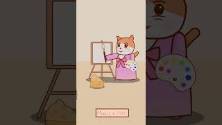 The cheese drawing turned into real cheese!!  #animation #cat #cute