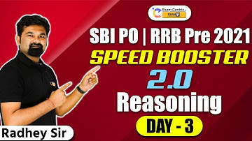 SBI PO | RRB Pre 2021 | Reasoning Speed Booster 2.0 |Day-3| Radhey Sir