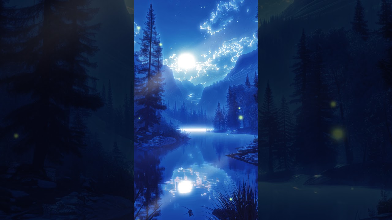 Moonlit Lake Valley 🌙 | Anime Ambient Scenery | NoirAI Beats 