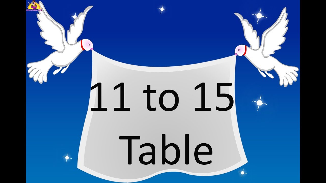 11 To 15 Table multiplication Table kids song