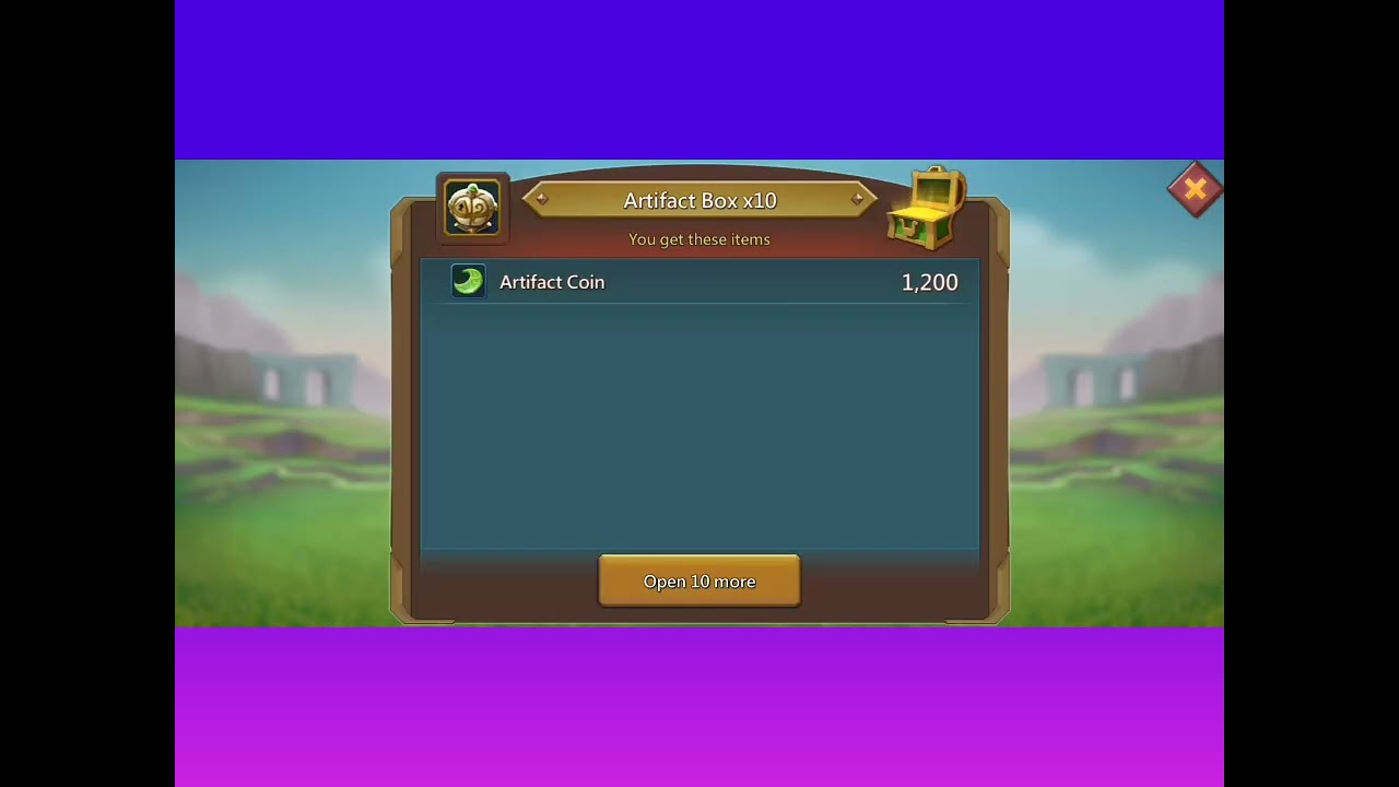 Artifact chest openings Lords mobile