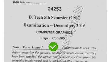 2016 Mdu BTech CSE 5th Sem Computer Graphic Question Paper #MduQuestionPaper