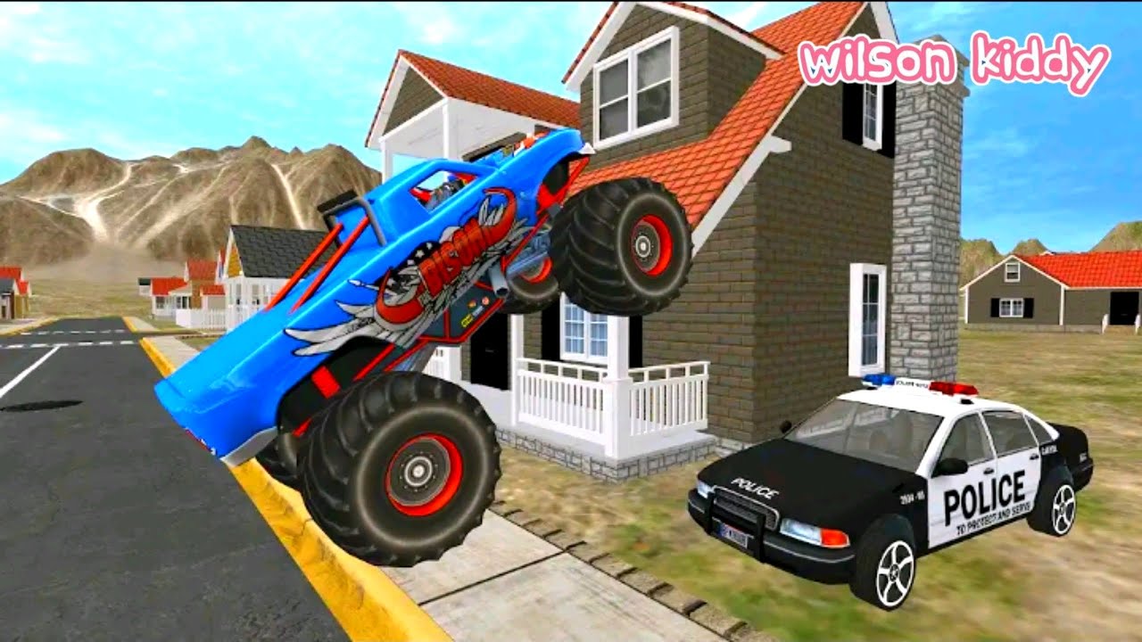 Truk Monster  Dikejar Mobil  Polisi  Game Wilson Kiddy 