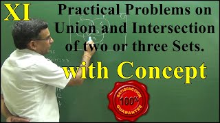 Class 11 maths Practical Problems on Union and Intersection of two or three Sets