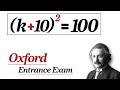 Oxford entrance exam question || How to solve for "k"?