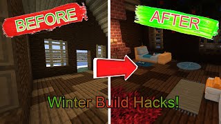 10 Minecraft Winter Build Hacks | Decorate your base!