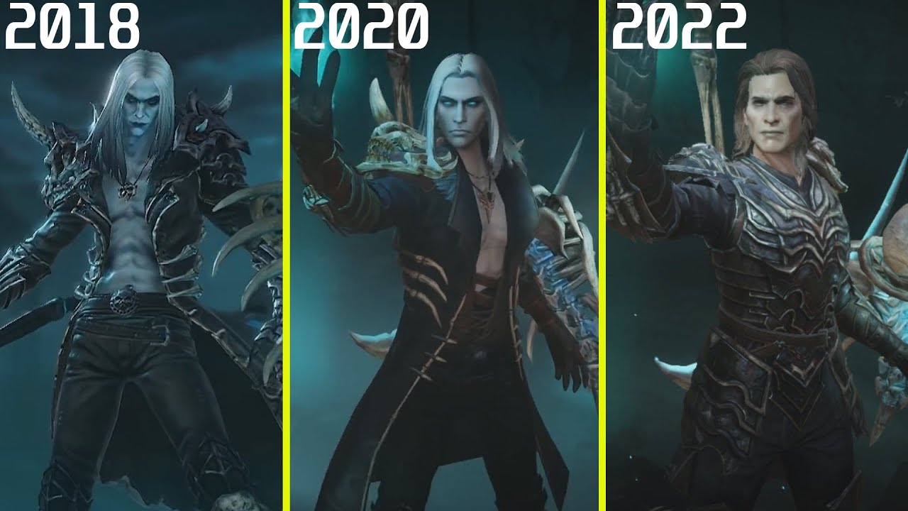 Diablo Immortal 2018 vs 2020 vs 2022 Character Model Comparison - Demo vs Retail