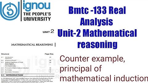 (v-12) Ignoucbcs bag bscg mathematics bmtc-133 Unit -2 Mathematical reasoning counter example