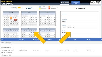 Event Calendar Excel Template | Calender in Excel Template
