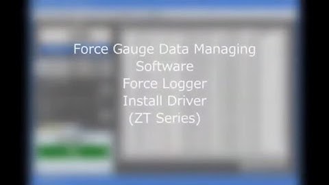 【Users Guide】Force Gauge Data Managing Software Force Logger Install Driver(ZT Series)
