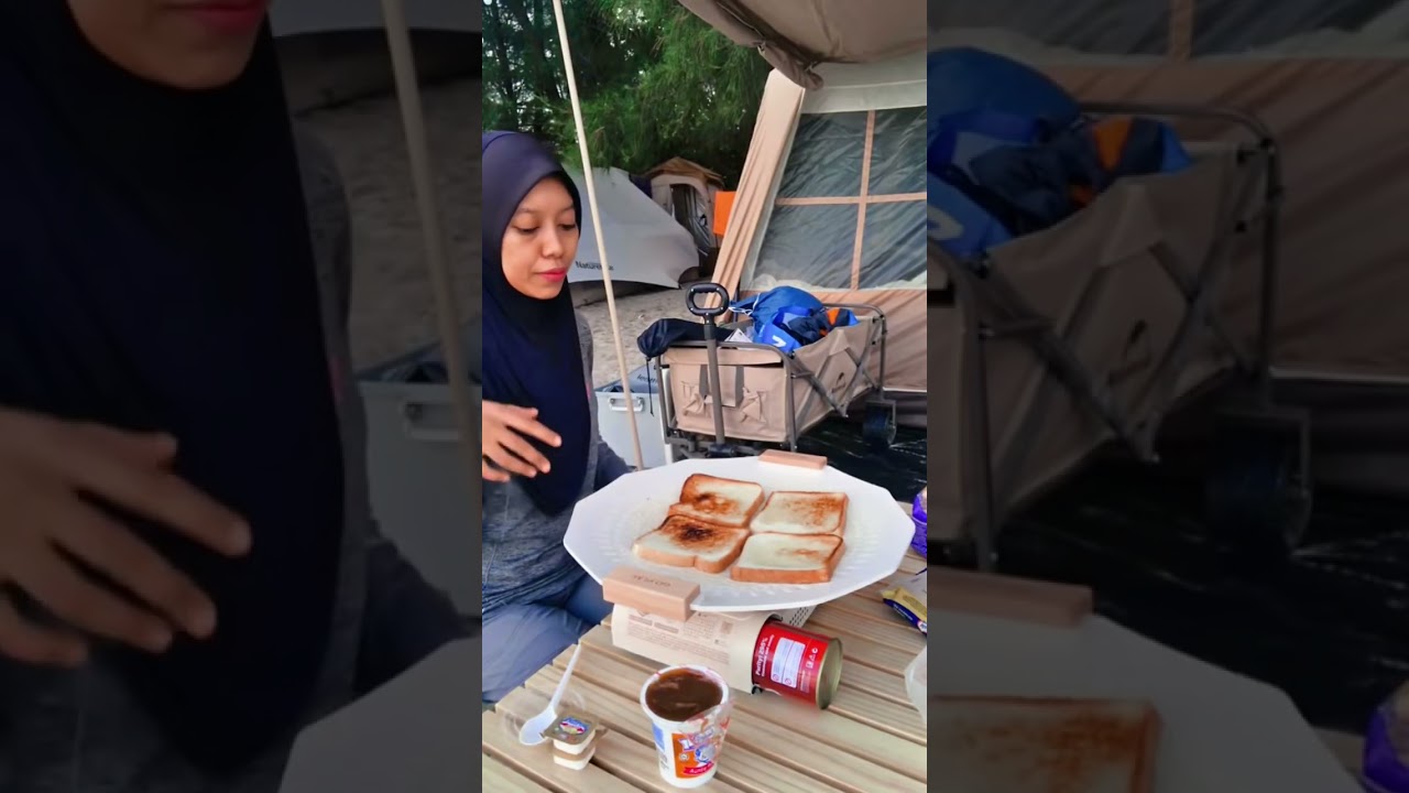 Camping di tepi pantai be like 