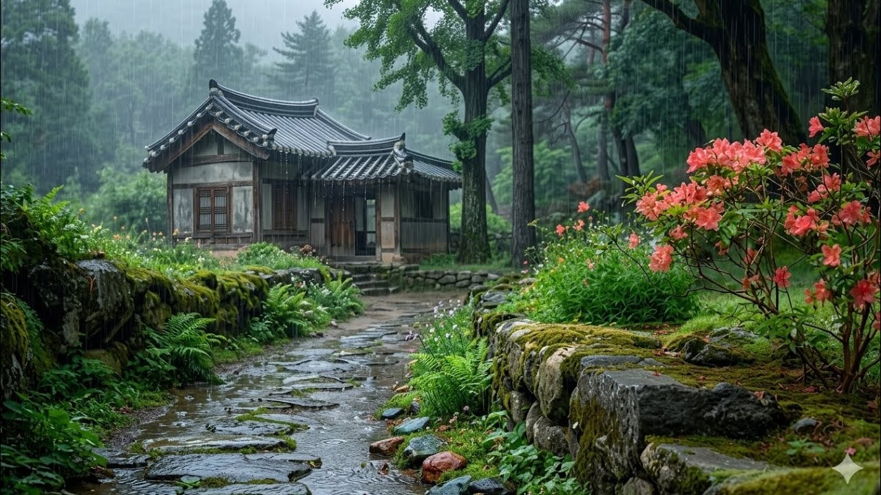 Cozy Village Monsoon Rain ☔ Relaxing Nature Video# #relaxing #rain #monsoonvibes #villagelife 