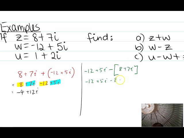 Adding and subtracting complex numbers