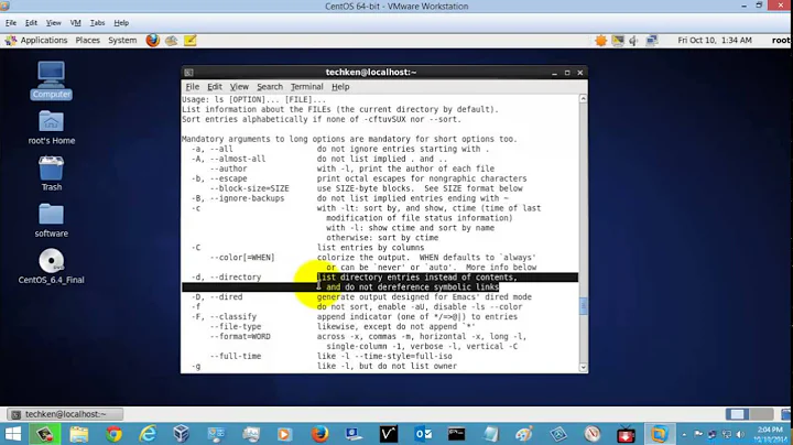 How to use "ls" command in linux for listing the directories