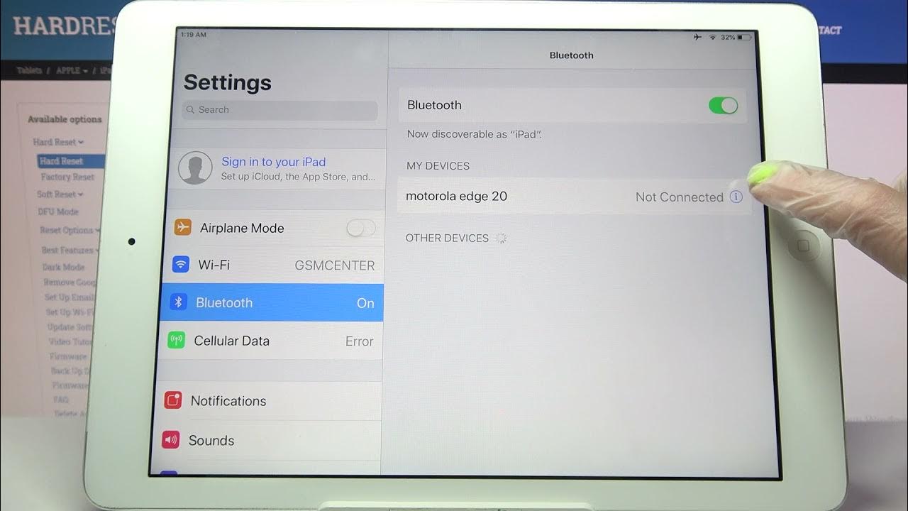 How to Add Bluetooth Device to IPAD AIR Bluetooth Connection YouTube