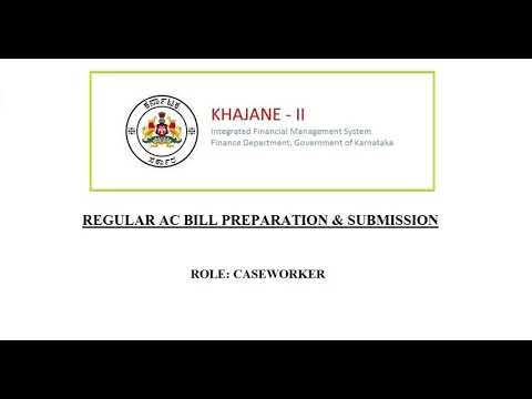 Khajane-2 AC Bill Preparation in caseworker Login