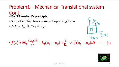MATHEMATICAL MODELLING of TRANSLATIONAL MECHANICAL SYSTEM SOLVED PROBLEMS- Part1