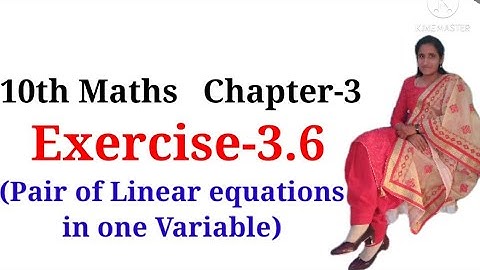 Exercise- 3.6 Class 10th, Chapter-3 Pair of Linear Equations in Two Variables, NCERT, ENGLISH MEDIUM