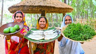 গরমের শুরুতেই মায়ের হাতে পোনা মাছের ঝোল সঙ্গে আমডাল গিমেশাক ভাজা | village style fish curry & daal