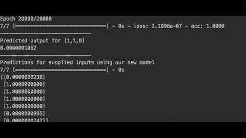 keras xor neural network run