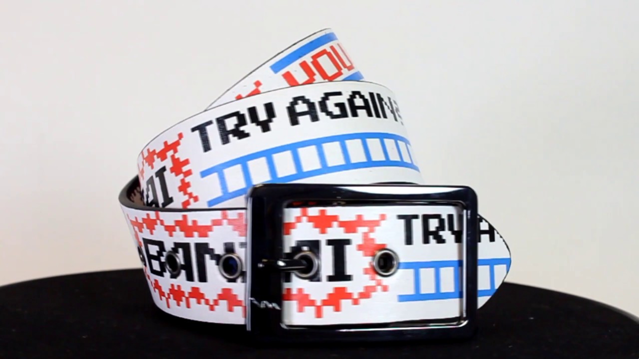 Lowlife Game Over Leather Belt in Cracked White