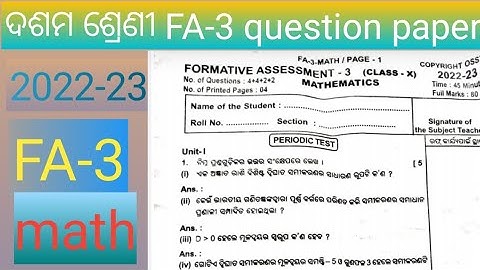 class 10 th fa 3 math real question 2022-23 copyright ossta