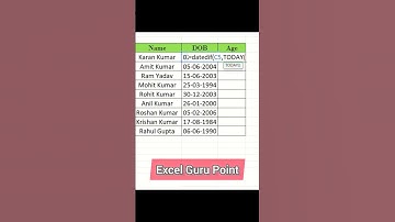 Age calculator 😱 in Excel 🤯✅ #short #excel #shortfeed