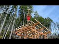 Building My TIMBER FRAME Cabin In One Day!!!