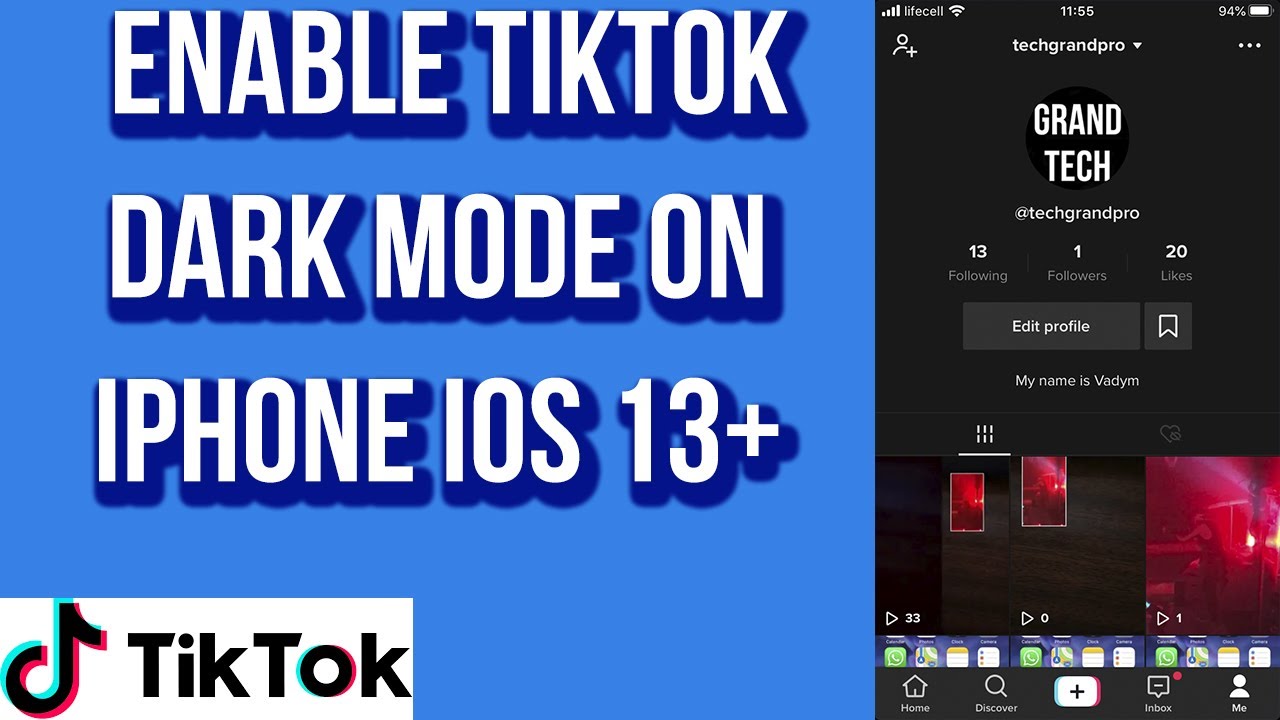 How to Enable TikTok Dark Mode on iPhone. IOS 13+ YouTube