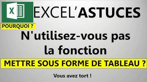 EXCEL : DÉCOUVREZ  LA FONCTION "METTRE SOUS FORME DE TABLEAU" #25