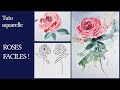 Une mthode simple pour peindre des roses  laquarelle  les tutos de thibault