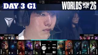 IG vs HLE  | Day 3 LoL Worlds 2026 Swiss Stage | Invictus Gaming vs Hanwha Life Esports full