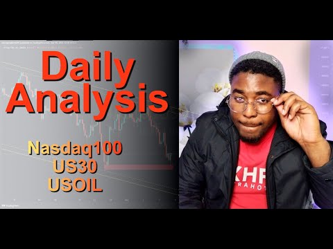 Forex Daily Analysis | NASDAQ 100, US30, BITCOIN, DAX40 & USOIL. ( Trendline Trading Strategy).