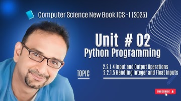 Unit 2: Python Programming 2.2.1.4 Input and Output Operations#pythonprogramming#pythonforbeginners