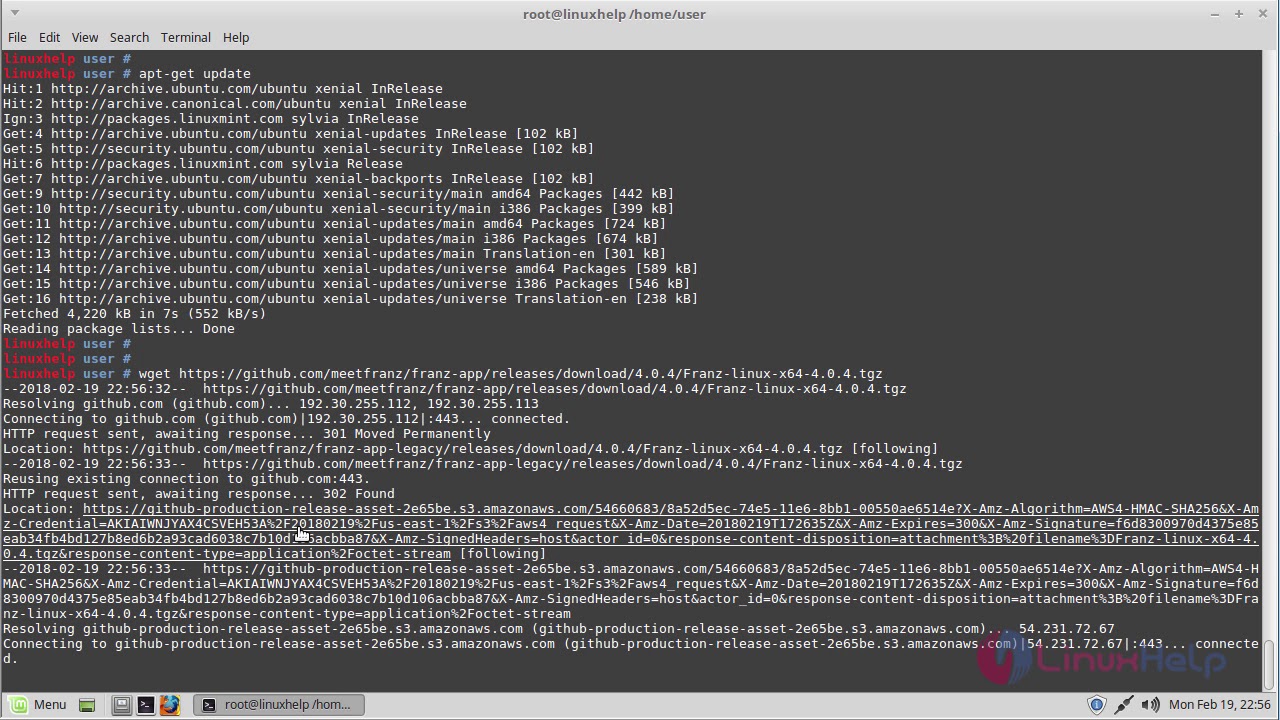 How to install Franz Messenger App on Linux Mint 18.3