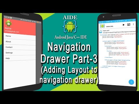 Android AIDE NavigationDrawer tutorial Part-3