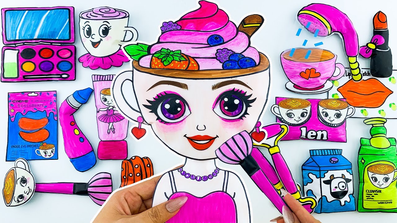 （パピヨン） MEGA BEAUTY 美容器 NURICOSMETICS 🎀Paper DIY🎀 BALLERINA CAPPUCCINA Skincare + Makeup + Nail Pt.4