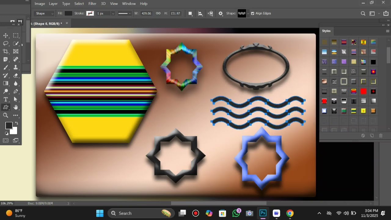 Как использовать пользовательские фигуры в Adobe Photoshop