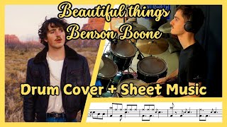 Beautiful Things  Benson Boone  Drum Cover  Sheet 