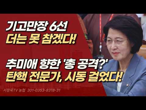 그래도 6선이면, 짬밥 장난 아니지, 탄핵 전문가 추미애가 이재명 탄핵에 시동 걸었다!ㅣ서정욱TV