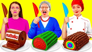 Me vs Grandma Cooking Challenge | Easy Secret Hacks and Gadgets by KaZaZa Challenge