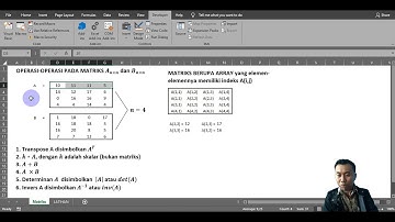 OPERASI MATRIKS  Menggunakan VBA Excel - Bagian 1 (Matrix Operations with VBA Excel) [INDONESIA]