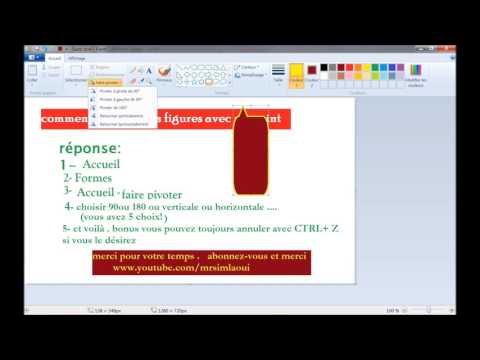 Vidéo: Comment Faire Pivoter Une Image Dans Paint