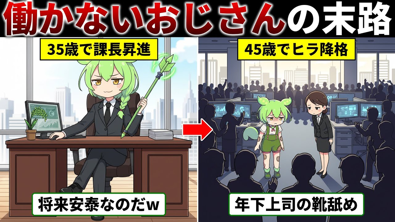【役職定年】35歳で課長、45歳で平社員…『ジョブ型人事の道しるべ』が描く残酷な未来をずんだもんが体験