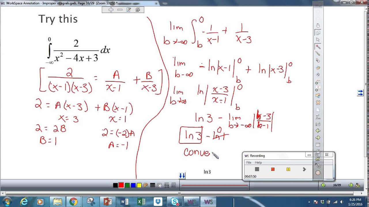 improper integrals day 1 video 2 - YouTube