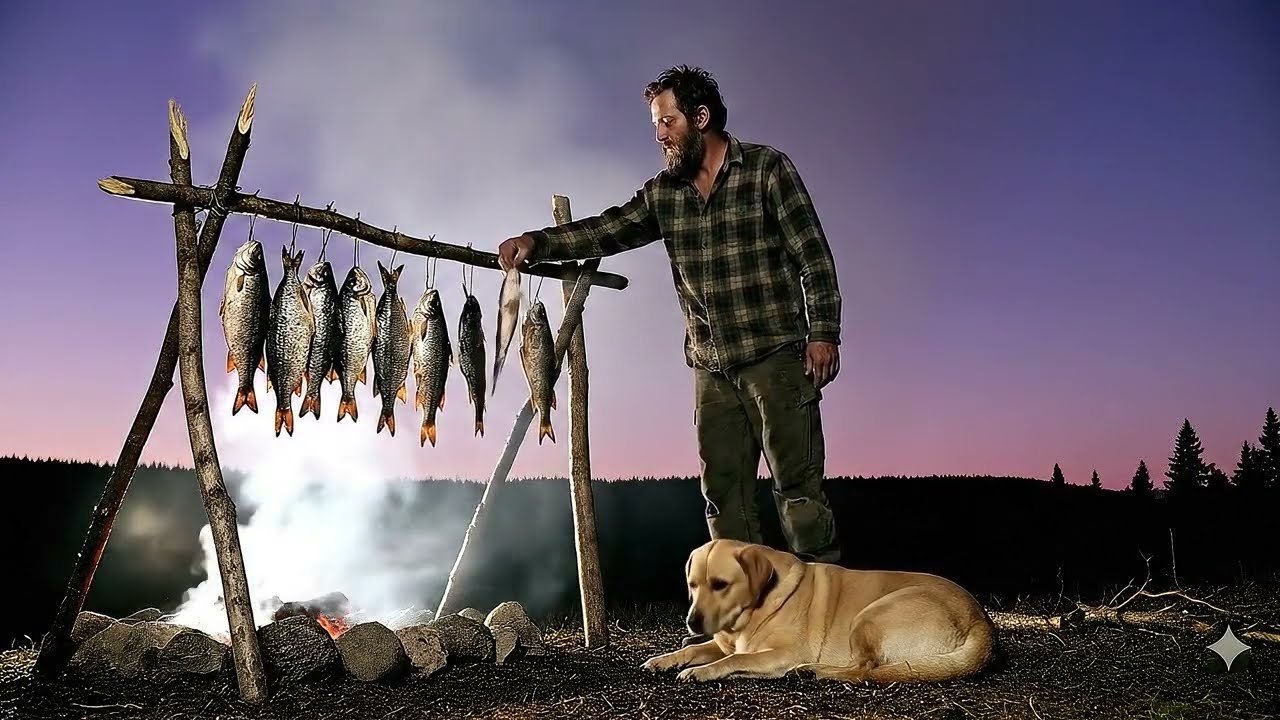 🏹 Hunting & Trapping on a Deserted Island with My Dog Catch and Cook